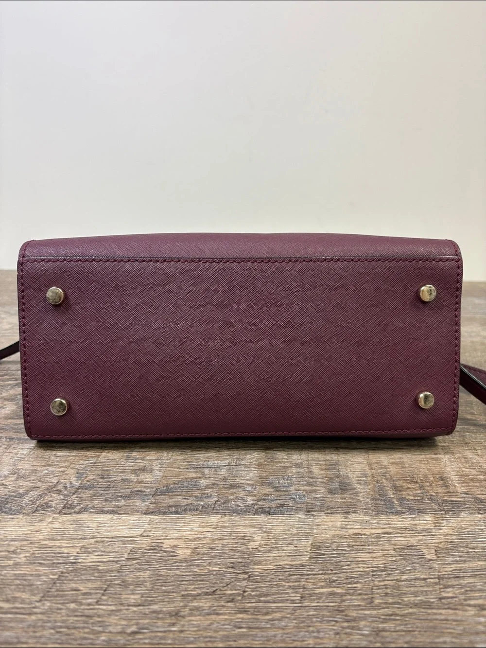 Kate Spade New York Burgundy Saffiano Satchel Crossbody Bag + Wallet Set